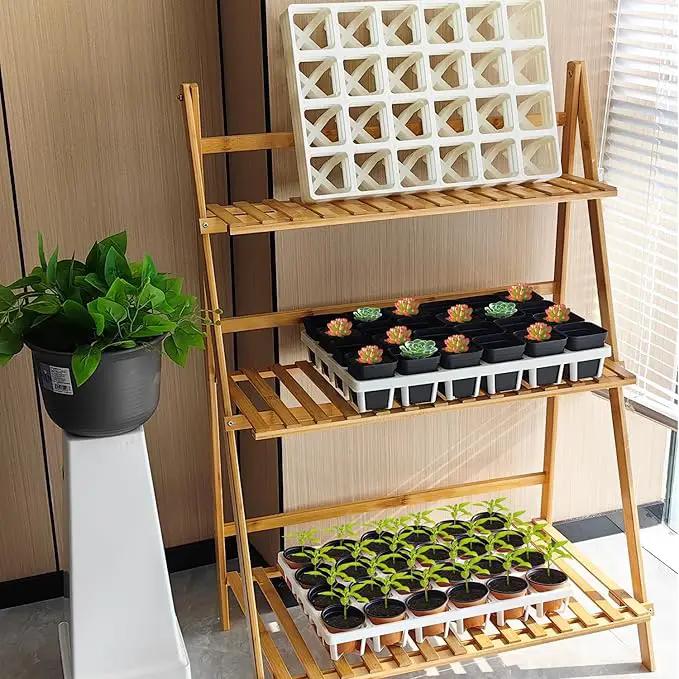 5 Pack Planting Pots Moving Trays for 3 inch(2.7 inch for Exact) Square Nursery Pots, 24 Cell Pots Carrier Holders(White) by GreenHaven Gardens