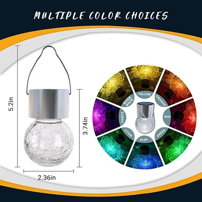 GIGALUMI 16 Pack Solar Outdoor Lights, Solar Hanging Lights for Christmas Decoration-Cracked Glass Solar Lights Outdoor Waterproof for Garden, Yard, Fence, Tree(Cold White) by GreenHaven Gardens