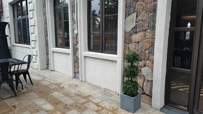 38''T Artificial Boxwood Topiary Triple Ball Outdoor Potted Plants Anti-UV Front Door Decor 2Pack by GreenHaven Gardens