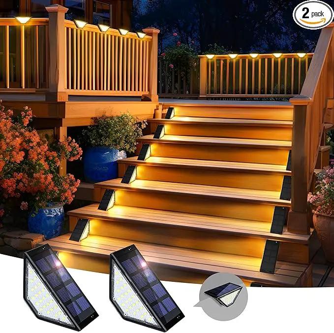 SOLPEX Solar Step Lights for Outside, 24 LEDs Solar Stair Lights Outdoor Waterproof Decor for Stair, Porch, Step, Deck, Fence, Front Door, Balcony, Patio, Wall, Yard, Garden(6 Pack, Warm White) by GreenHaven Gardens