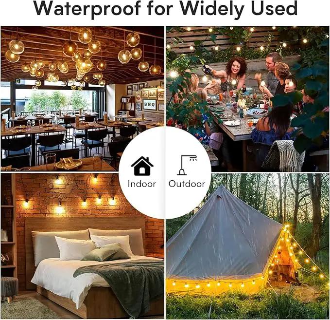 50FT LED Globe String Lights,Waterproof Hanging String Light with 25 Warm White Shatterproof G40 Bulbs(2 Spare), for Indoor/Outdoor Commercial Decor (50FT) by GreenHaven Gardens
