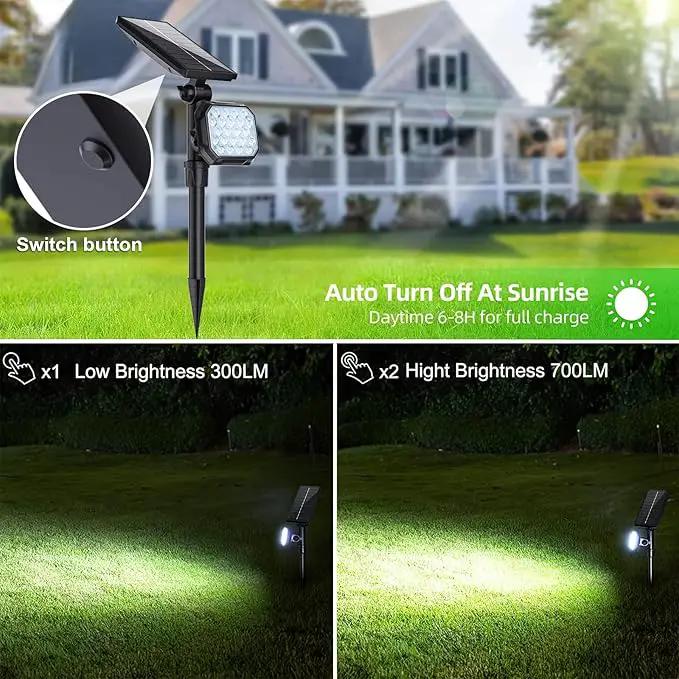 JSOT Outdoor Spotlights - Solar Spot Light Solar Lights Outdoor Waterproof Landscape Spotlights Decoration for Outside Garden Yard Driveway Tree (Cool White, 2 Pack) by GreenHaven Gardens