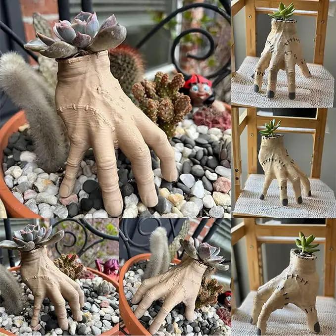 TAYASH Funny Horror Hand Concrete Flower Pot, Spooky Succulent Planter, Outdoor Garden Decor, Halloween Home Decor, Housewarming Gift by GreenHaven Gardens