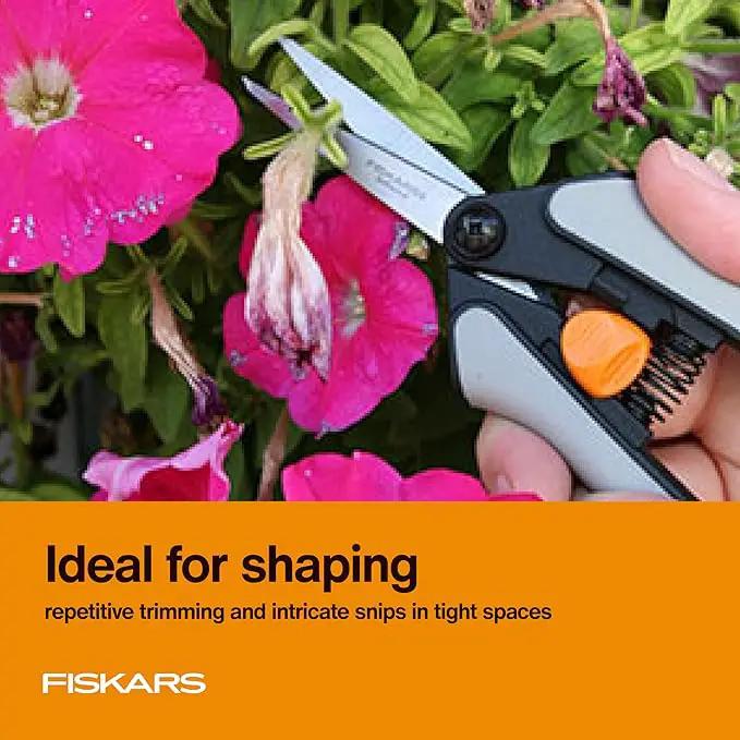 Fiskars 15pc Micro-Tip Pruning Snip Set, Precision Stainless Steel Blades, Softgrip Handles for Deadheading, Trimming & Shaping Small Plants by GreenHaven Gardens