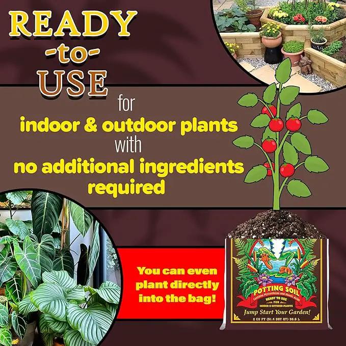 FoxFarm Happy Frog Potting Soil, 2cu ft - for Indoor/Outdoor Container Plants, Improves Root Efficiency, pH Adjusted for Optimal Nutrient Uptake - Contains Mycorrhizae and Humic Acids by GreenHaven Gardens