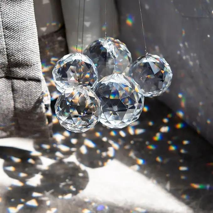 Crystalsuncatcher Clear Crystal Ball Prism Suncatcher Rainbow Maker Hanging Crystals Prisms for Windows, for Feng Shui, for Gift(30mm/1.18" 15pack) by GreenHaven Gardens