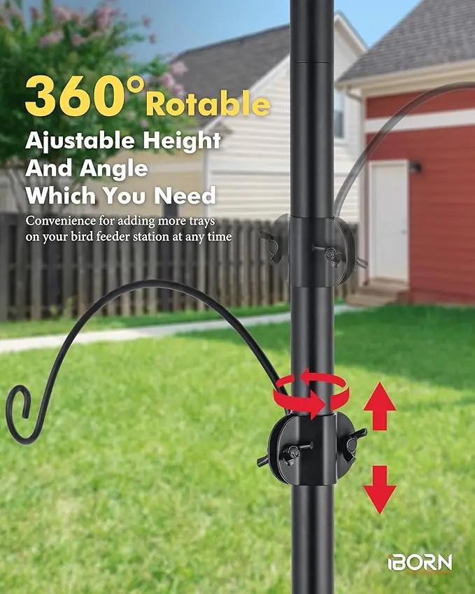 iBorn Bird Feeders Hangers for 1” Pole Stand Station Outdoor Hanging Hooks for Humming Bird Feeders for Outside Plant Hanger Hook Bracket Kit 12.2 Inch Long Metal Hooks for 1 Inch Pole, Pack of 2 by GreenHaven Gardens