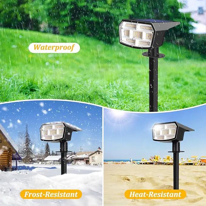 Solar Spot Lights Outdoor, 59 LED Solar Lights Outdoor Waterproof, Outdoor Solar Lights for Yard with 3 Lighting Modes, Landscape Spotlights for Garden Pathway Driveway, Warm White by GreenHaven Gardens