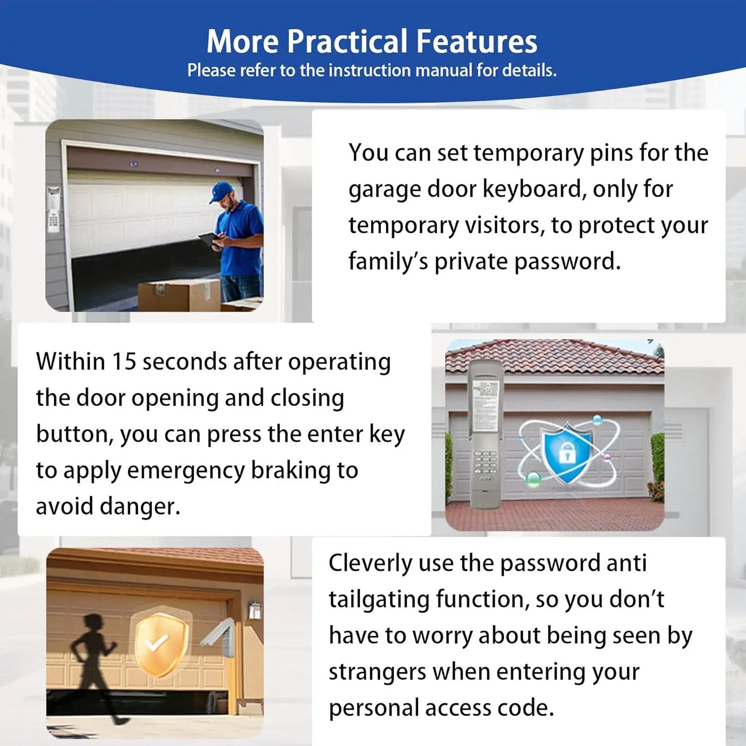 Garage Door Opener Keypad Compatible with Liftmaster Chamberlain Craftsman Garage Door Opener Universal Keypad Wireless Keyless Entry Outside Remote with 315/390 MHZ Learn Button Since 1993 by GreenHaven Gardens