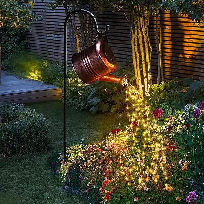Watering Can LED String Lights - Stars Solar Shower Garden Lamp Decoration Waterproof Fairy Solar Light Ornament Copper Wire Bee Day Outdoors Hanging String Lamps Lawn Path(with Bracket) by GreenHaven Gardens