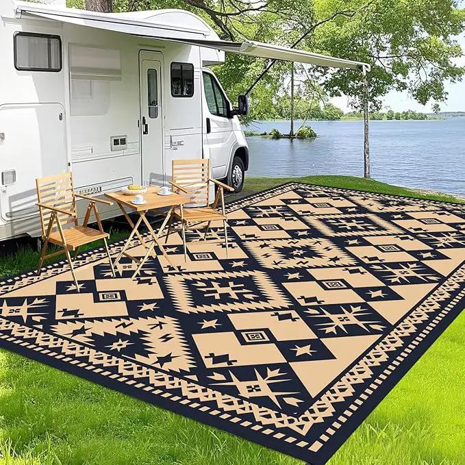 WILDROOTS 5x8 Feet Plastic Bohemian Outdoor Rug, Stain Resistant Waterproof Reversible Outdoor Patio Rug, Fade Resistant Camping Rug by GreenHaven Gardens