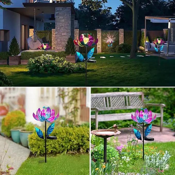 Outdoor Garden Decor Solar Spinners Lights - Metal Wind Spinner Solar Lights for Yard, Patio, Garden Lawn Oranments by GreenHaven Gardens