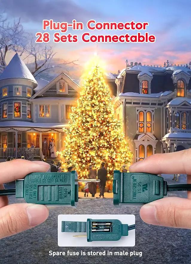 Vintage C9 LED Christmas Lights Outdoor, 25 Feet C9 String Lights with 25 Shatterproof Matte Bulbs, Connectable Waterproof Lights for Holiday Party Roofline Backyard Garden Patio, Warm White by GreenHaven Gardens