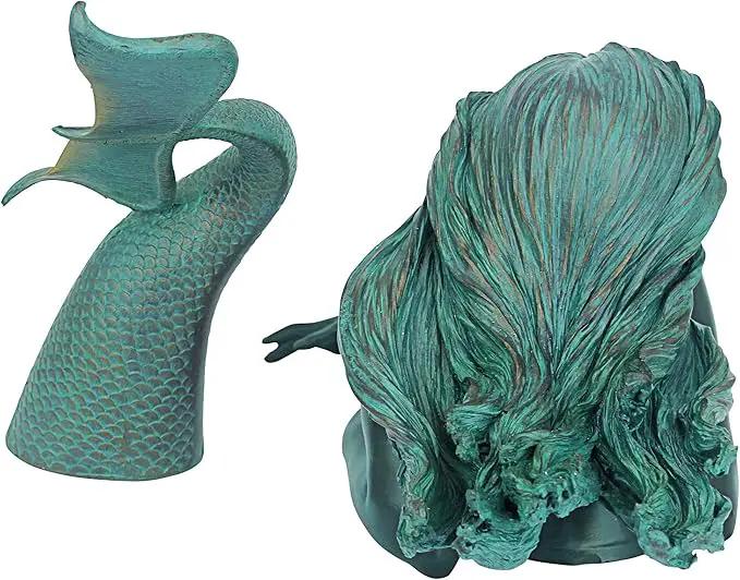 Design Toscano Meara the Mermaid Swimmer Indoor/Outdoor Garden Statue for Patio, Pool or Lawn, 16 Inches Wide, 7 Inches Deep, 7 Inches High, Handcast Polyresin, Green Verdigris Finish by GreenHaven Gardens