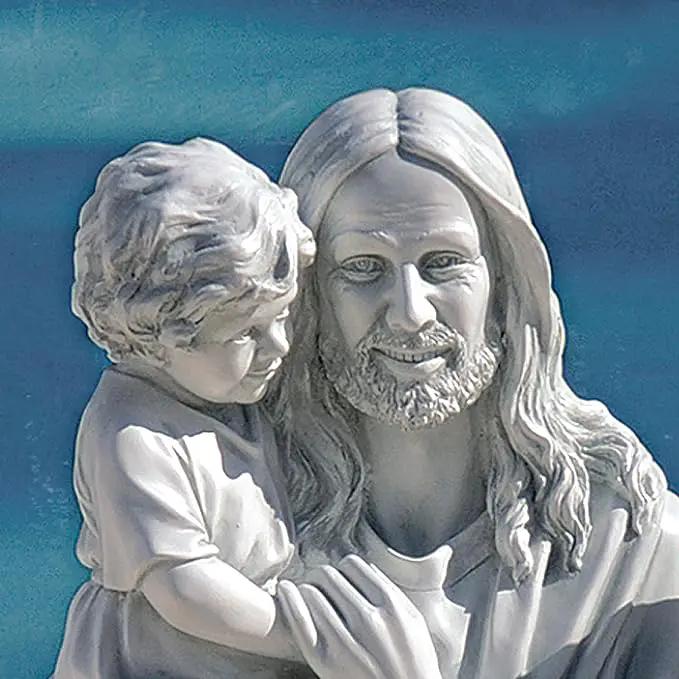Design Toscano He Loves the Little Children Indoor/Outdoor Holy Religious Garden Statue, 28 Inches High, Cast Stone Resin, Antique Stone Finish by GreenHaven Gardens