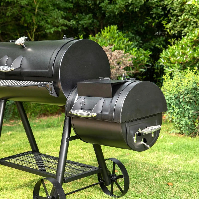 GREEN PARTY Offset Smoker Charcoal Grills with 37 Inch Cook Chamber, Barrel Smoker and Charcoal Grill Combo, 941 Sq. In. Space Barrel Smoker Grill for Outdoor BBQ Patio Backyard Cooking by GreenHaven Gardens