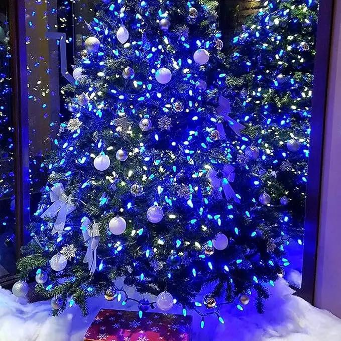 Blue Christmas Lights, 2 Pack Total 40 FT 200 Count Incandescent Christmas Mini Tree String Lights, Waterproof Christmas Decorations for Outdoor Indoor Xmas Patio Home Party Garden Yard Decor by GreenHaven Gardens