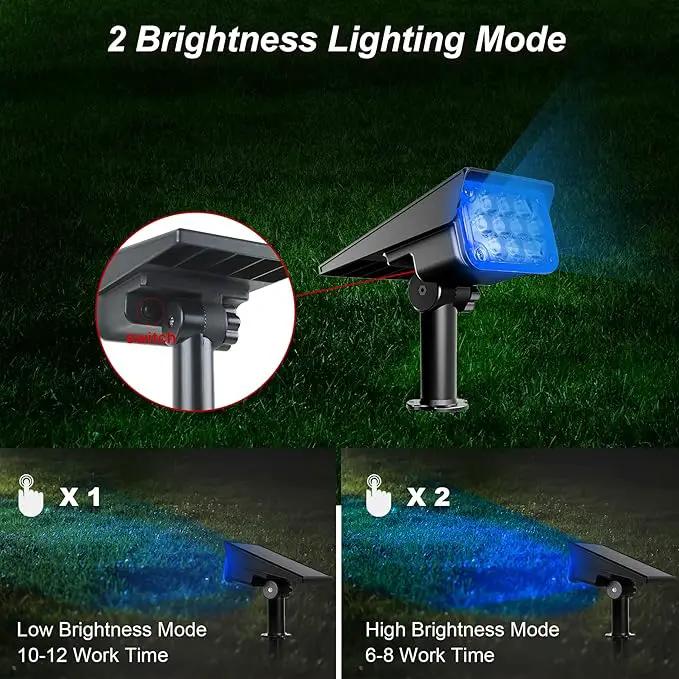 Solar Spot Lights Outdoor, Blue Solar Spotlights Landscape Lights with IP65 Waterproof 20 LEDs for Garden Path Yard Holiday Decoration 4 Pack by GreenHaven Gardens