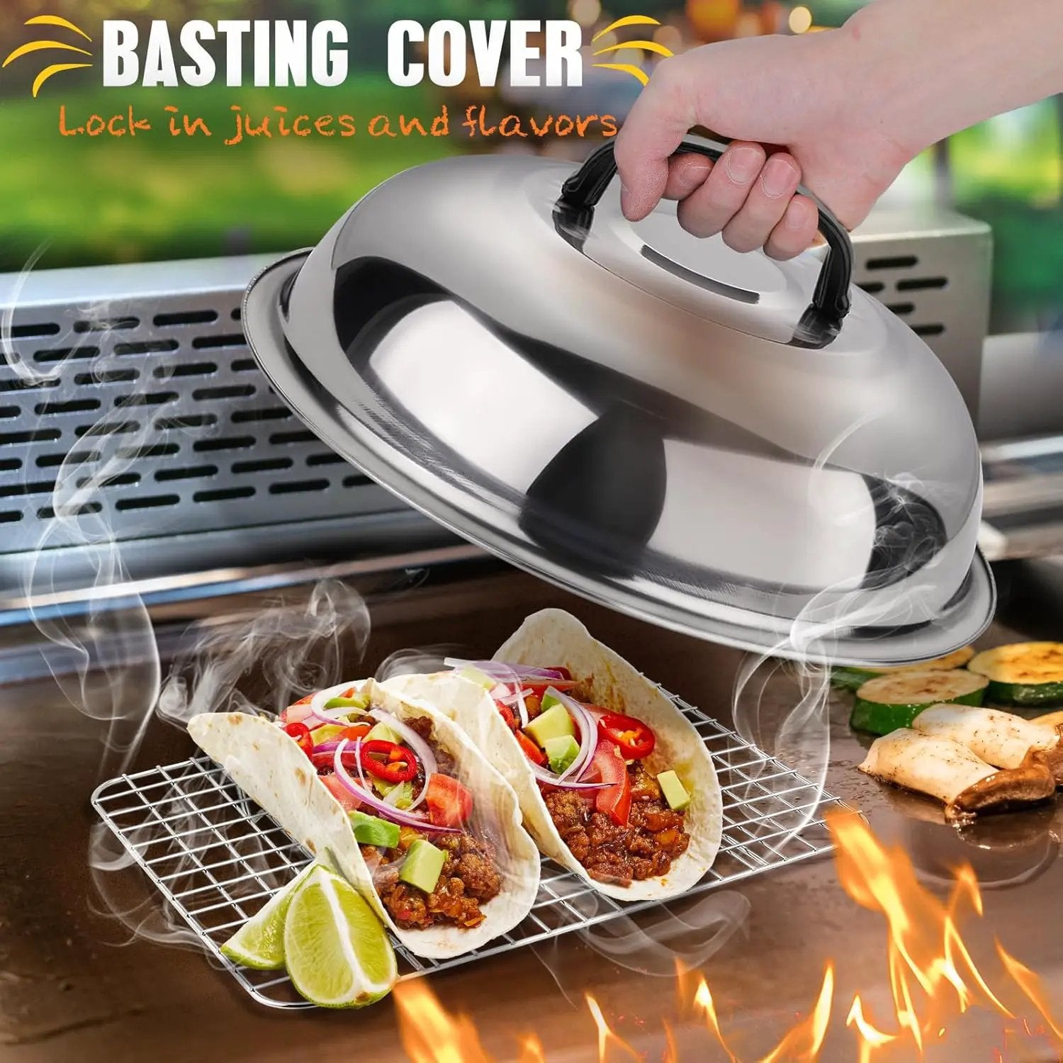 33PCS Griddle Accessories Kit for Blackstone, Flat Top Grill Accessories Tools with Cooling Rack, Melting Dome and Burger Press, Professional Hibachi Spatula Gift Set for Outdoor Teppanyaki BBQ by GreenHaven Gardens