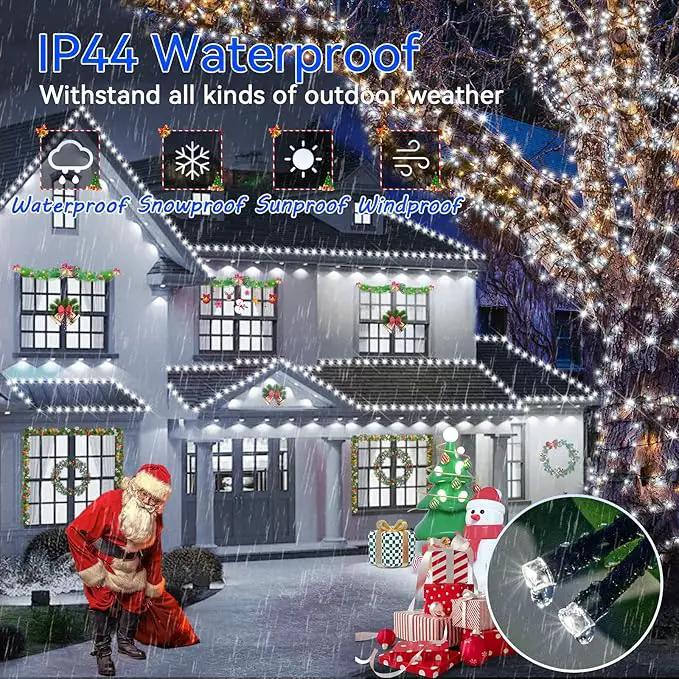 Hezbjiti 2 Pack 1000 LED 403 FT Christmas String Lights Outdoor, 8 Lighting Modes IP44 Waterproof Fairy Lights with Timer and Dimmable Function for Party Tree Decorations (Cold White, Green Wire) by GreenHaven Gardens