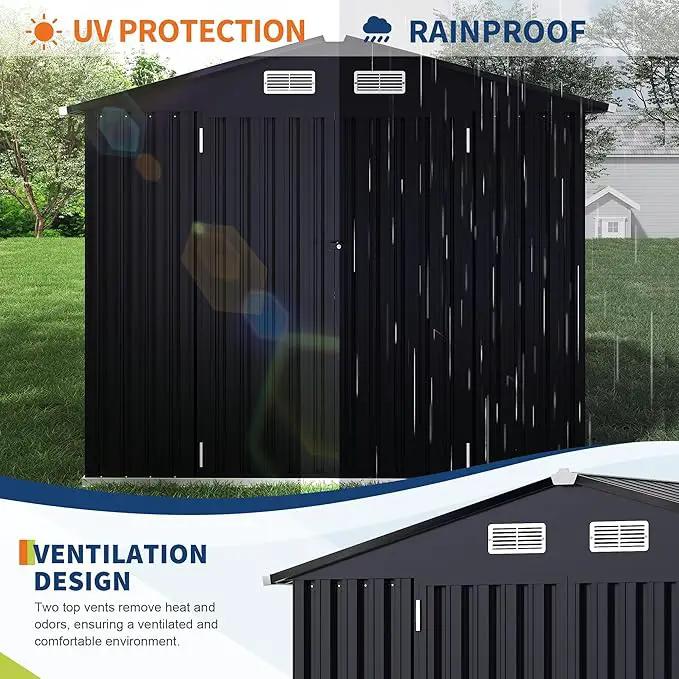 8x10 FT Metal Storage Sheds Outdoor, Metal Yard Sheds MetalGarden Shed Kit, MetalTool Shed with Lockable Door, Utility Buildings with Air Vent for Backyard Garden Patio Lawn by GreenHaven Gardens