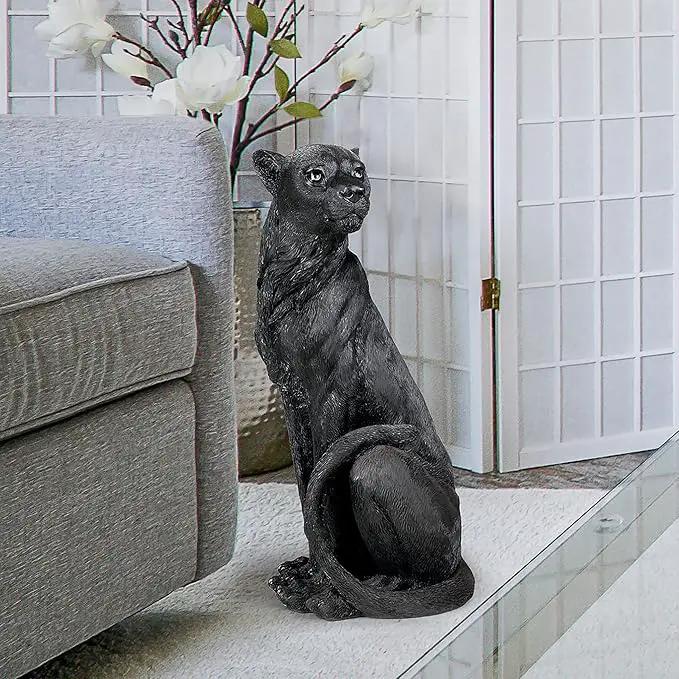 Design Toscano Pensive Panther Black Jaguar Statue by GreenHaven Gardens