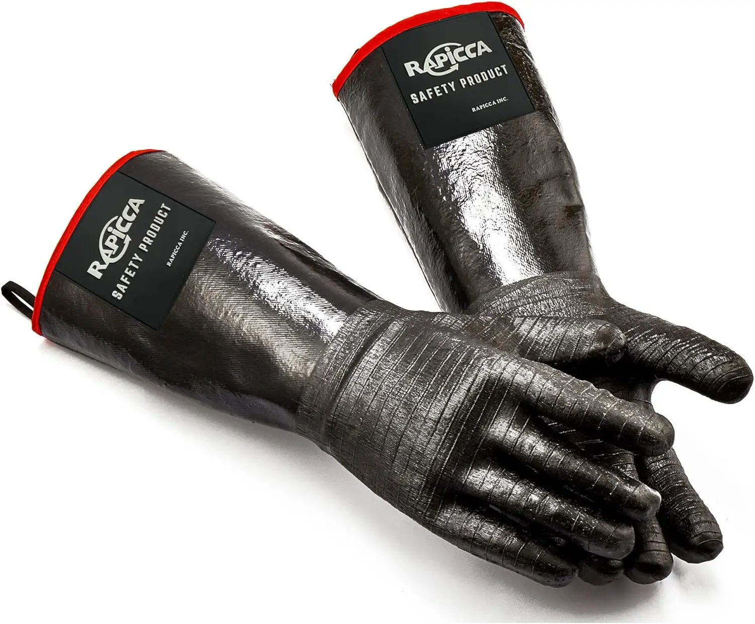 RAPICCA 932°F Heat Resistant BBQ Grill Gloves: Oil Resistant Waterproof for Smoking Grilling Cooking Barbecue Deep Frying Turkey Rotisserie Handling Hot Greacy Meat Stocking Stuffers - Long Sleeve by GreenHaven Gardens