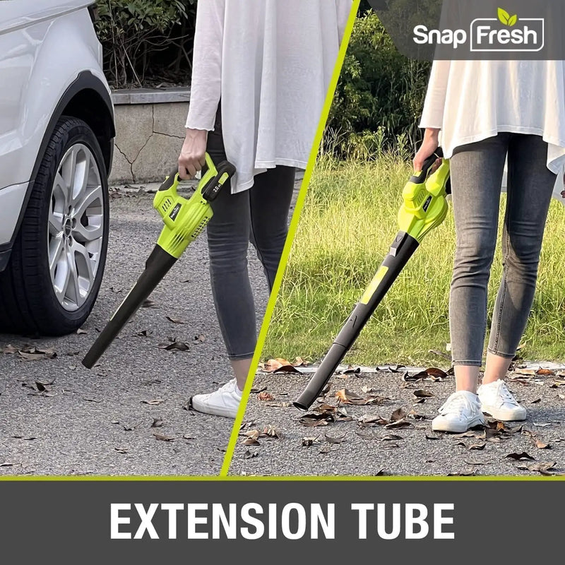 SnapFresh Cordless Leaf Blower - 20V Electric Leaf Blower with 2.0 Ah Battery and Charger - Lightweight 2-Speed Leaf Blower for Lawn Care and Yard/Garden/Patio Cleaning by GreenHaven Gardens