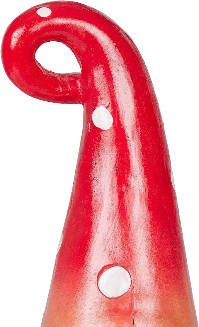 Alpine Corporation 17” Tall Outdoor Garden Gnome Yard Decoration - See No Evil Statue - Gnome with Red Polka Dot Hat – Durable, Weatherproof Decor for Patio & Deck by GreenHaven Gardens