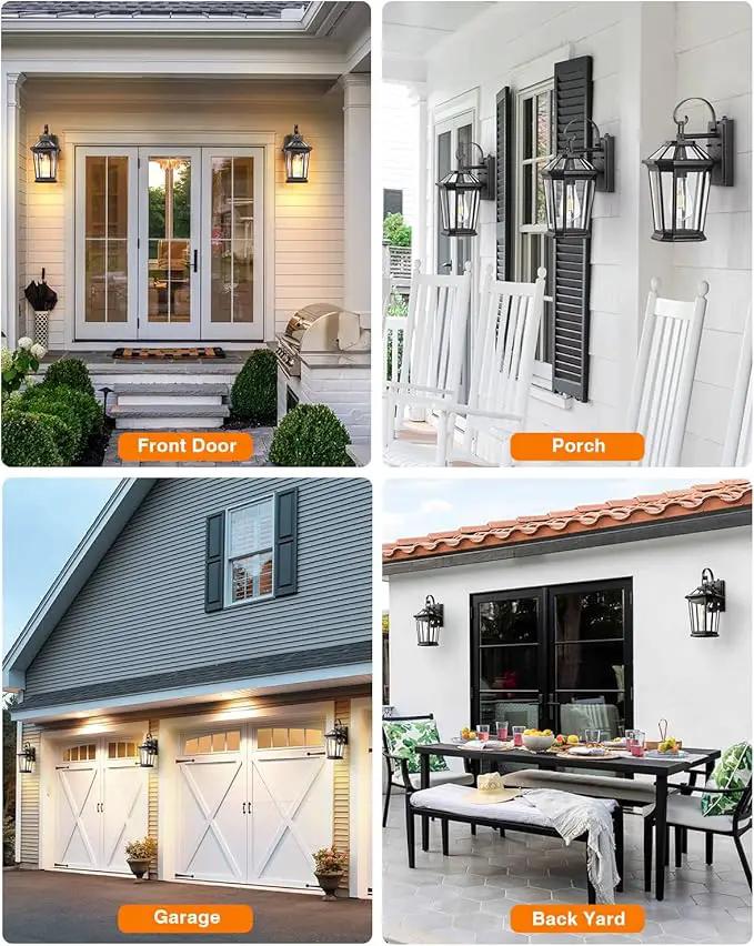 VIANIS Dusk to Dawn Exterior Light Fixture, Waterproof Outdoor Wall Sconce Porch Light for House, 100% Anti-Rust Aluminum Outside House Lights, Farmhouse Coach Lantern for Garage, Front Door 2Pcs by GreenHaven Gardens