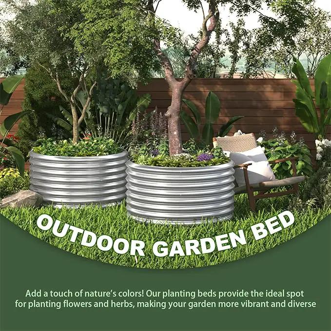 3 Pack 2x2ft Galvanized Raised Garden Bed Outdoor, Metal Garden Bed for Vegetables, Above Ground Garden Box for Flower, Steel Raised Beds for Gardening - 2FTx2FTx10inch by GreenHaven Gardens