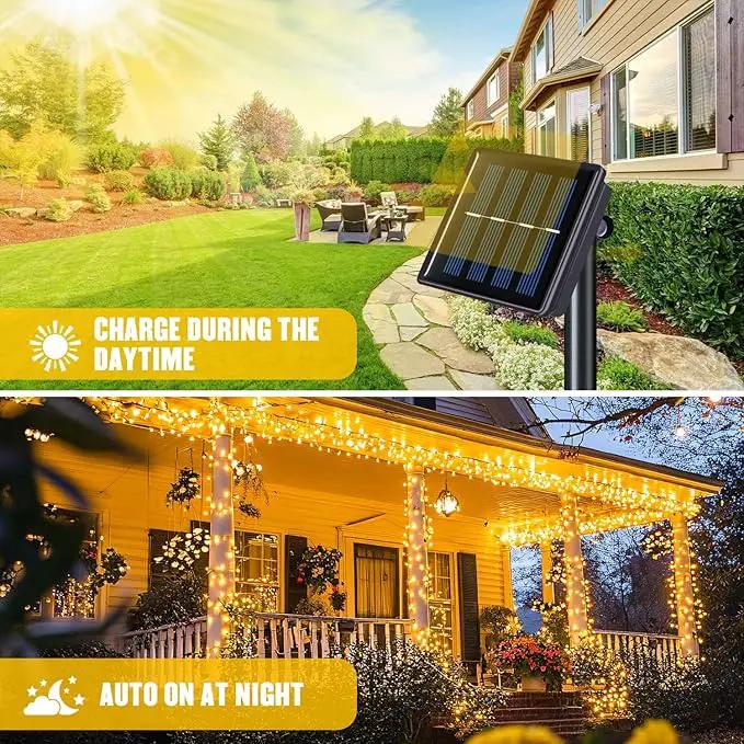 JMEXSUSS 2 Pack Solar String Lights Outdoor Waterproof, Each 33 FT 100 LED Solar Tree Lights Outdoor for Outside Tree Christmas Garden Patio Decor（Warm White） by GreenHaven Gardens