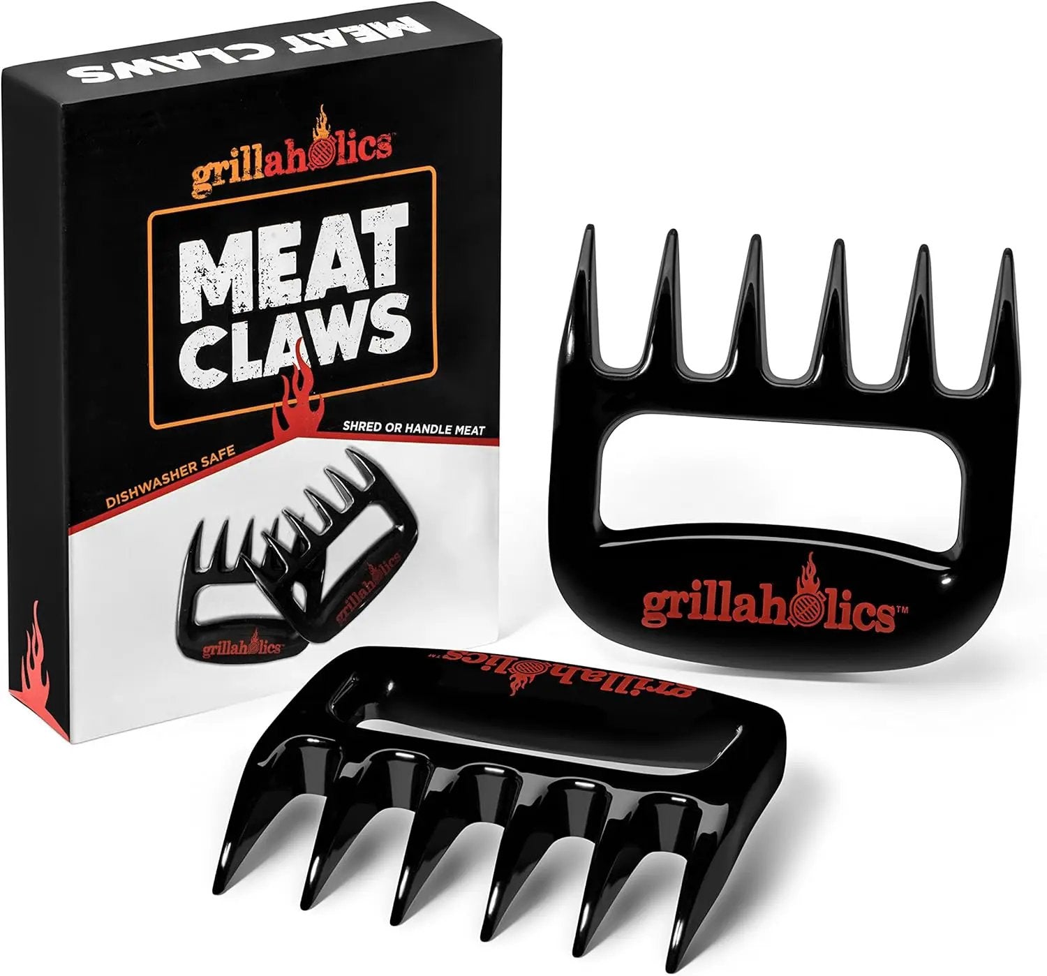Grillaholics BBQ Meat Shredder Claws - Wolverine Style Ultra-Sharp Blades Quickly Lift Handle & Shred Meats - Best Dishwasher Safe Bear Claw Pulled Pork Meat Shredders in BBQ Grill Accessories (Black) by GreenHaven Gardens