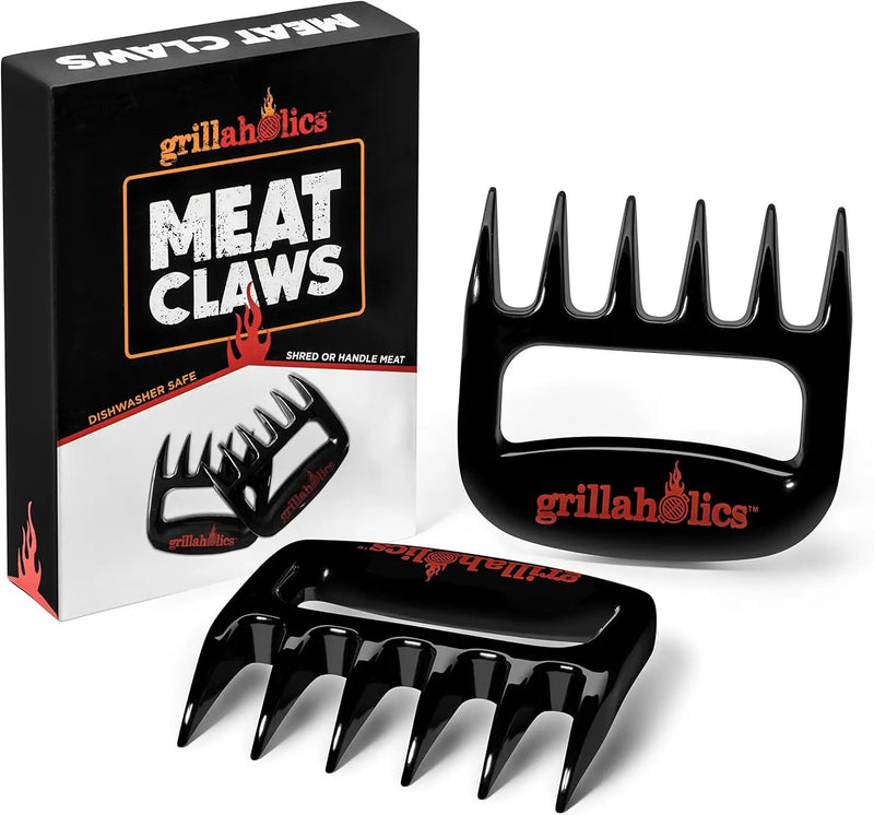 Grillaholics BBQ Meat Shredder Claws - Wolverine Style Ultra-Sharp Blades Quickly Lift Handle & Shred Meats - Best Dishwasher Safe Bear Claw Pulled Pork Meat Shredders in BBQ Grill Accessories (Black) by GreenHaven Gardens