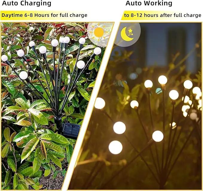 SOLARBABY Solar Garden Lights New Upgraded Solar Swaying Light Sway by Wind Solar Firefly Lights Outdoor Waterproof for Landscape Pathway Patio Yard Walkway Decoration Warm White by GreenHaven Gardens