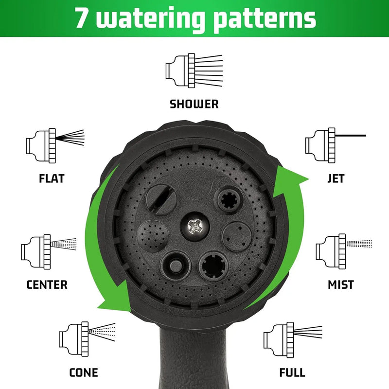 NEXCOVER Garden Hose Nozzle Sprayer - 7 Adjustable Watering Patterns Nozzle for Water Hose, Non-Slip Garden Spray Nozzle Hose Attachment for Car Washing, Watering Plants, Pets Showering,Lawns Cleaning by GreenHaven Gardens