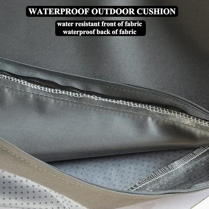 Patio Chair Cushions Non Slip Bottom Chair Pad with Ties Set of 2 Waterproof Square Outdoor Seat Cushion Replacement for Garden Swing Furniture 18x18 Inch, Gray by GreenHaven Gardens