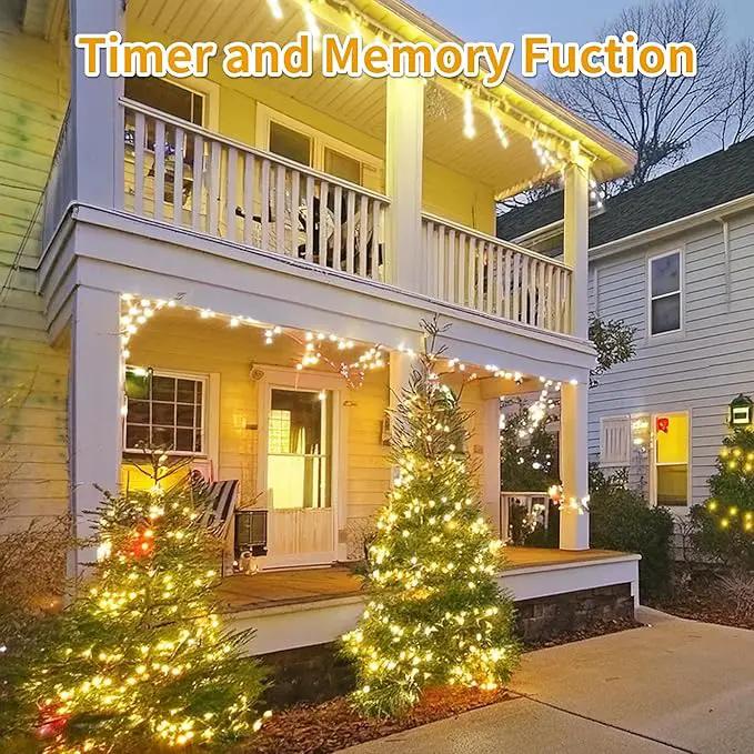 Christmas Light 500 LEDs 172ft Green Cable Wire Fairy String Outdoor Twinkle Lights Plug in 12 Modes for Xmas Party, Garden, Wedding, Home Decoration (Warm White) by GreenHaven Gardens