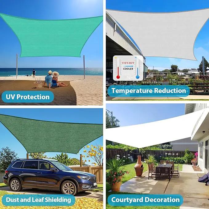 Amagenix Sun Shade Sail 6'X15' Curved Edge Outdoor Shade Canopy White Breathable 95% UV Block Shade Cloth for Patio Garden Backyard (We Make Custom Size) by GreenHaven Gardens