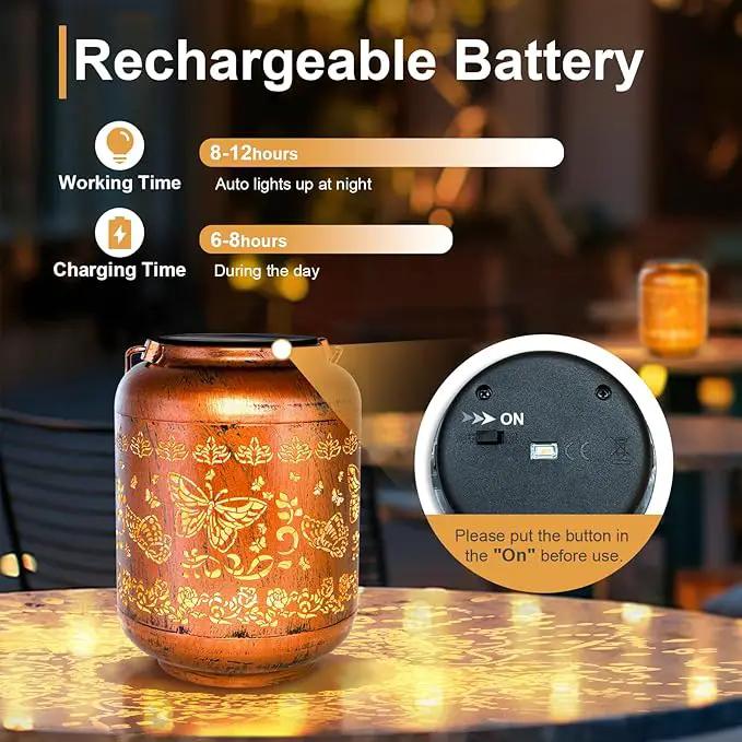 Butterfly Solar Lanterns Outdoor Hanging Waterproof Butterfly Garden Decor Christmas Gifts for Women Mom Grandma Metal Solar Lights Decoration Outside for Yard, Patio,Pathway Landscape by GreenHaven Gardens