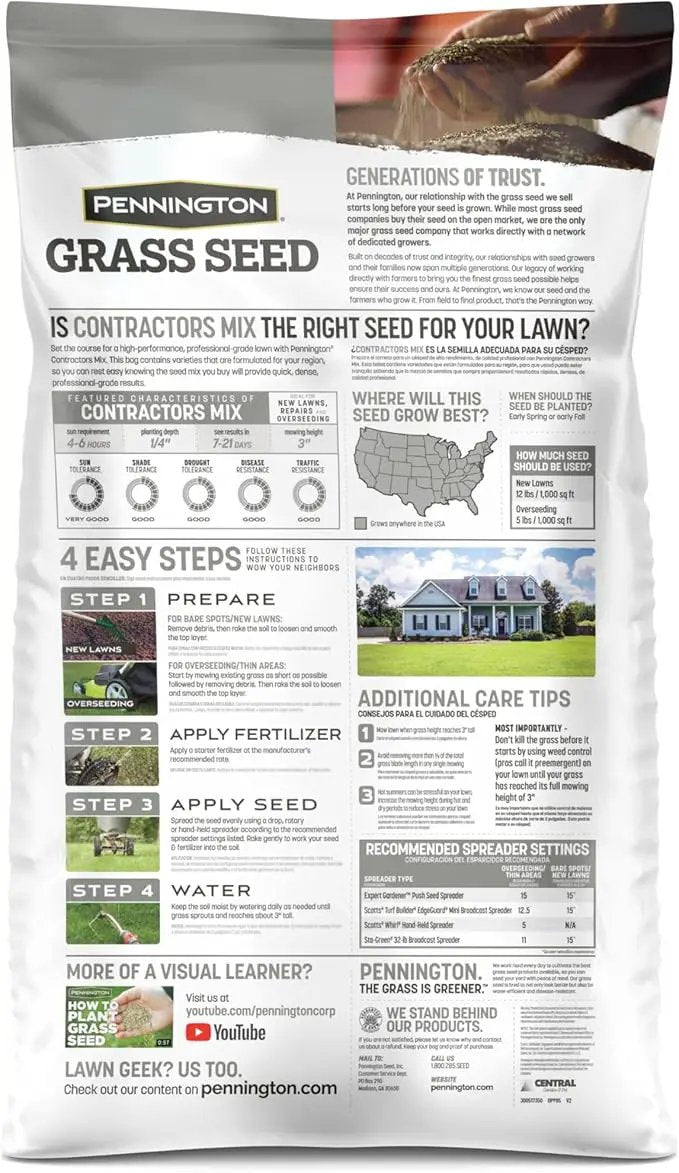Pennington Contractors Grass Seed Mix Central 20 lb by GreenHaven Gardens