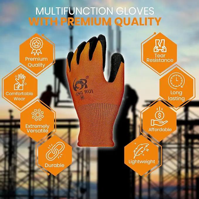 10 OR 20 Pairs Work Gloves–Heavy Duty Rubber Coated Safety Work Gloves–Multipurpose Gloves by GreenHaven Gardens