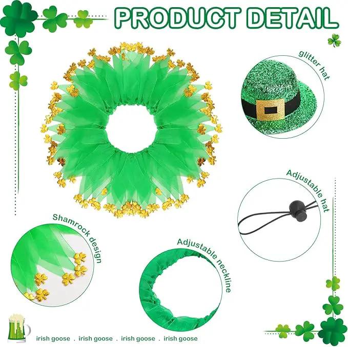 St. Patrick's Day Porch Goose Outfit 23"/ 17'' Statue Tuxedo Bandana Top Hat Cloth for Goose Lawn Decoration(Collar) by GreenHaven Gardens