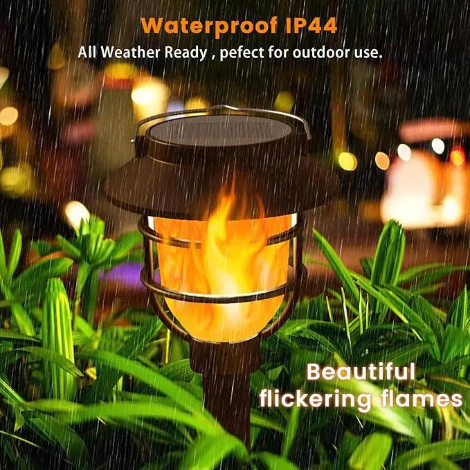 10 Pack Solar Pathway Lights Outdoor - Bright Solar Powered Garden Lights with Flickering Flame, Auto On/Off Waterproof Path Lights Decorative, Landscape Lighting for Yard Patio Walkway Driveway by GreenHaven Gardens