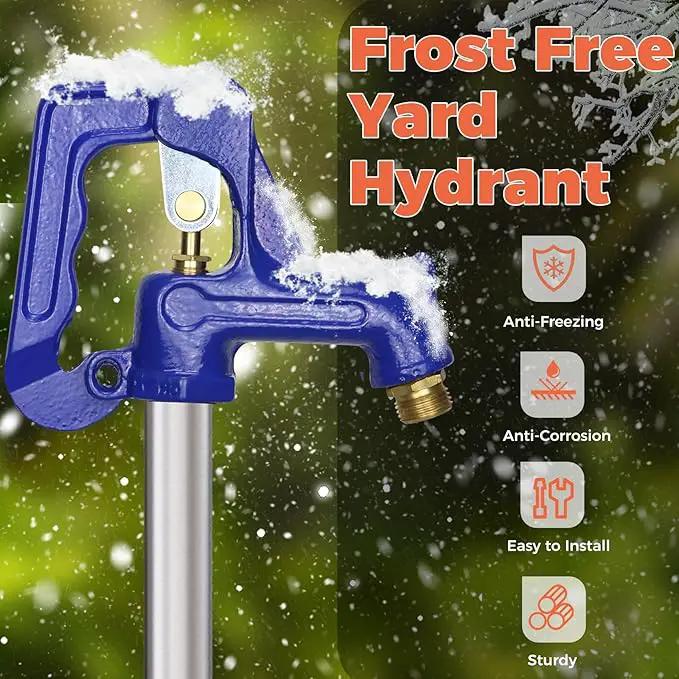 Frost Proof Yard Hydrant,3.25ft Frost Free Outdoor Faucet,Freeze Proof Outdoor Faucet 3/4" Pipe Connection,Frost Free Hydrant for Yard Garden Farm Pasture Irrigation,12" Bury Depth No Lead Hydrant by GreenHaven Gardens