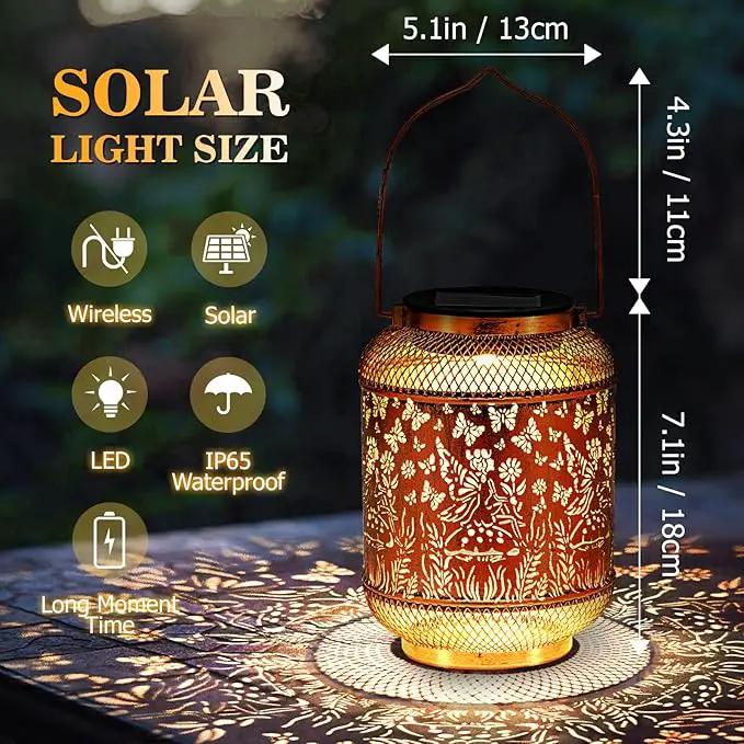 Solar Lanterns Outdoor Waterproof Hanging Solar Lights, Butterfly Gardening Gifts for Women, Mom, Metal Decorative LED Fairy Lanterns for Yard, Patio, Lawn, Garden Decor by GreenHaven Gardens