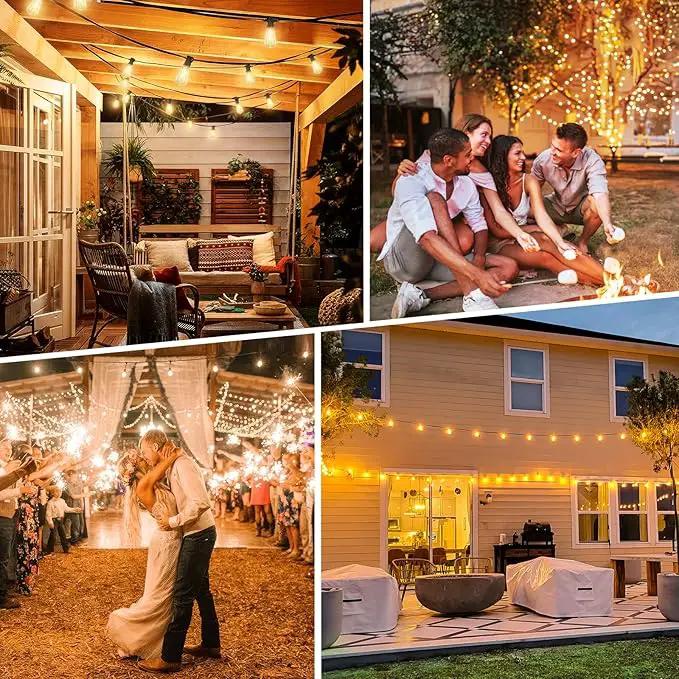 Bosceos Solar Outdoor String Lights Waterproof, 80FT Solar Powered String Lights for Outside with Shatterproof Bulbs, Dimmable ST38 LED Lights String, Patio Hanging Lights for Backyard Garden Party by GreenHaven Gardens