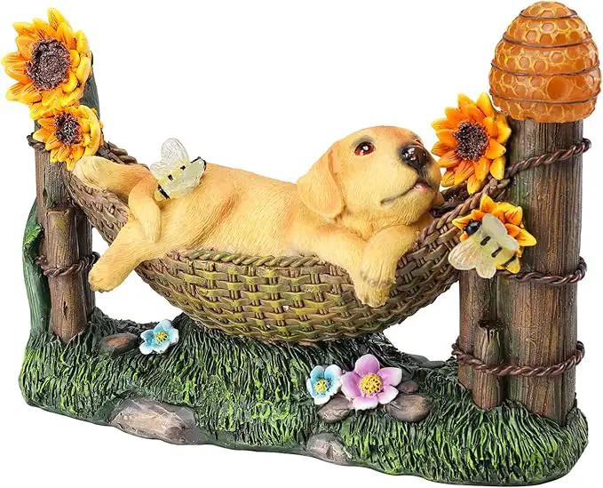 Afirst Solar Garden Outdoor Dog Statues Resin Figurine with Solar Lights Statue Decorations for Lawn, Patio, Balcony, Yard Ornament Mother's Day Gifts,Golden Retriever by GreenHaven Gardens
