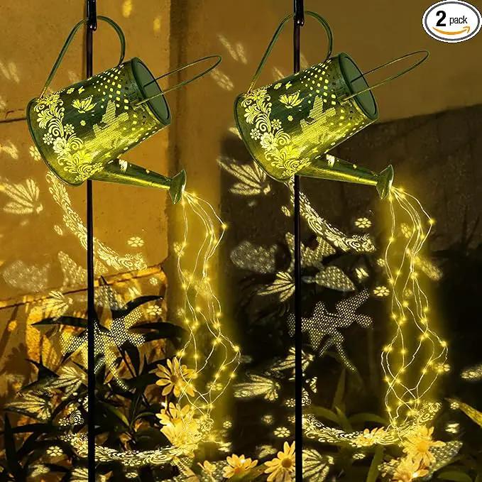 YJFWAL 2 Pack Watering can with Lights, Solar Watering can Lights, Memorial Gifts Garden Decor Outdoor Lanterns Waterproof for Garden Table Patio Yard Pathway Walkway by GreenHaven Gardens