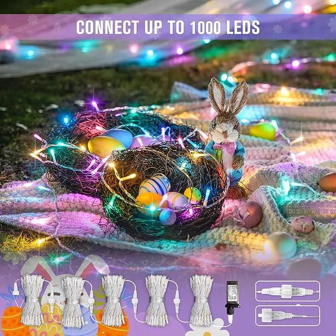JMEXSUSS 200 LED Easter Lights Outdoor Indoor for Decorations, 66 Ft Connectable Pastel Easter Lights String Clear Wire Plug in for Bedroom Tree Room Party Spring Decor by GreenHaven Gardens
